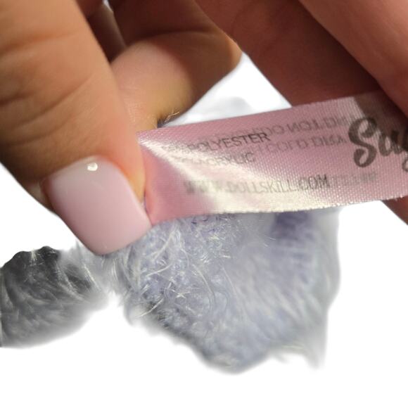 Sugar Thrillz Oh No Way Heart Cutout Purple Wpmen's Cropped Sweater Size: S - Picture 6 of 6